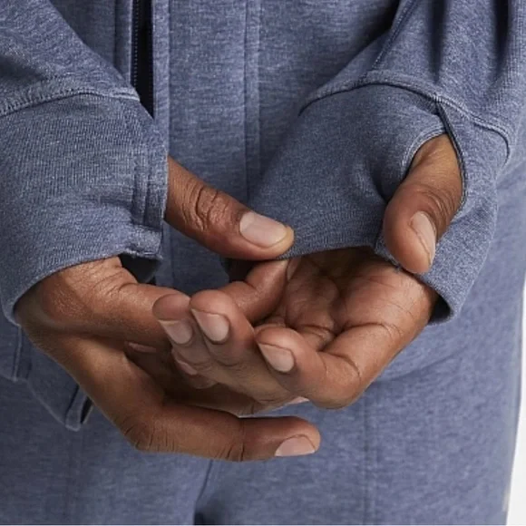 Nike Yoga DRI-Fit Restore Full Zip Fleece Hoodie in Blue DQ4876-410 - Picture 11 of 15